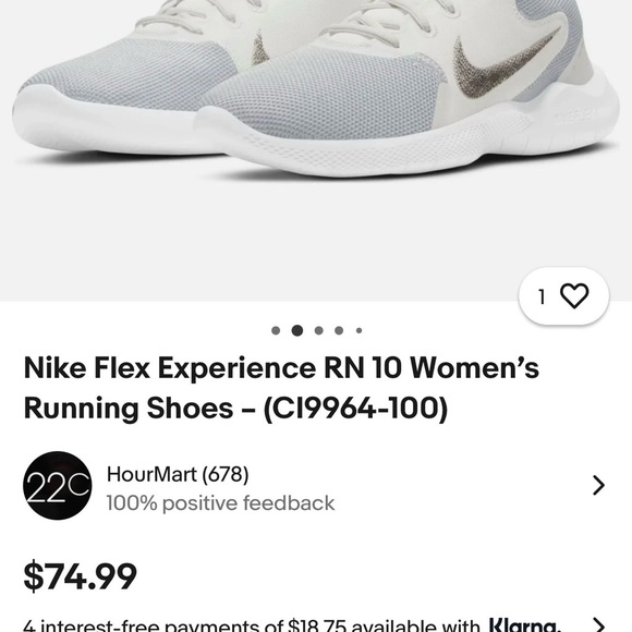 Nike Flex Experience RN 10 White and Ivory Shoes - Picture 4 of 4